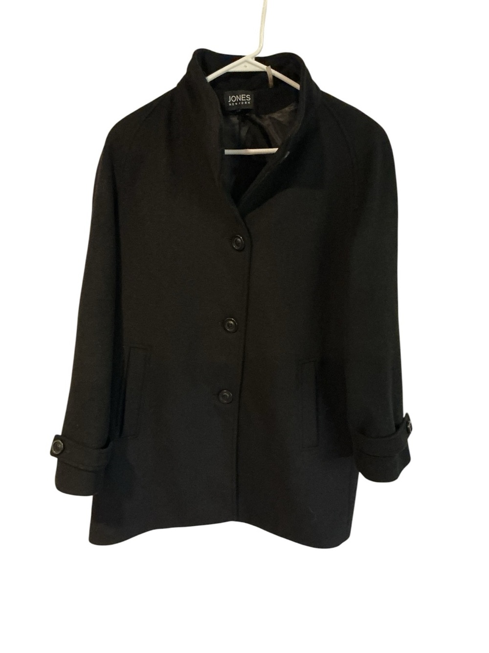 Jones New York Black Wool Blend Coat Jacket Size 10 - Picture 2 of 8